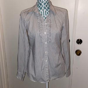 Banana Republic Grey Pin Stripe Dress Shirt Size 4